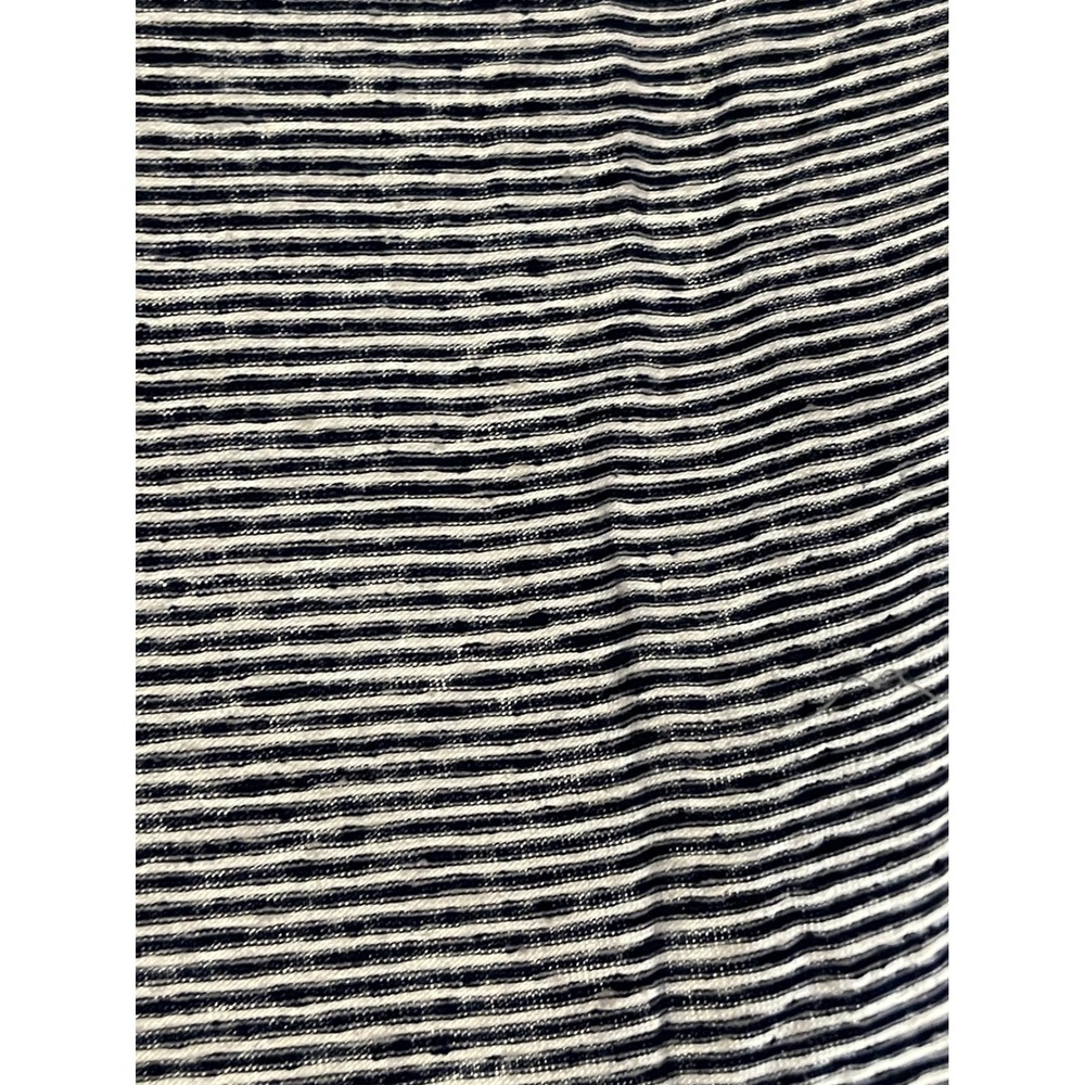 J.Crew Stretch Linen Blend Stripe V-Neck Tee Navy White Women's Medium - Picture 5 of 9